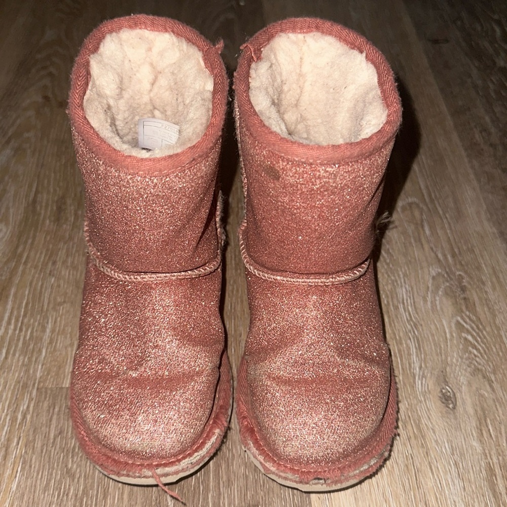 Pink glitter Ugg boots size toddler 10